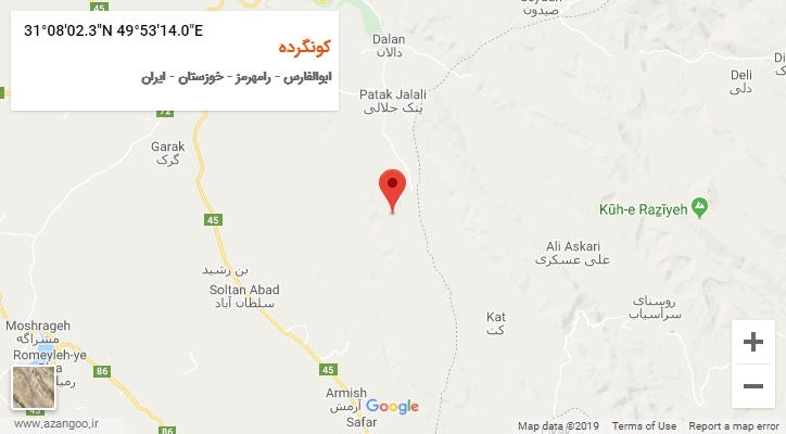 روستای کونگرده بر روی نقشه