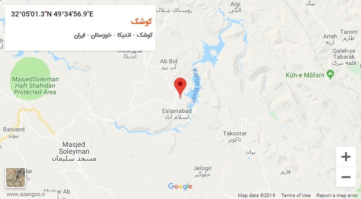 روستای کوشک بر روی نقشه