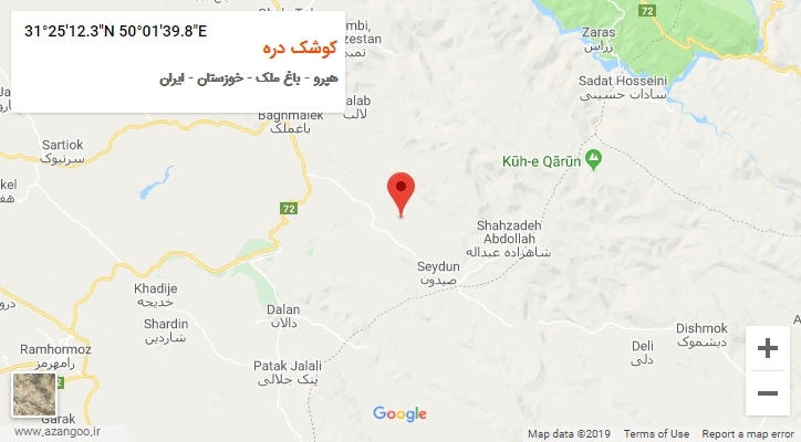 روستای کوشک دره بر روی نقشه