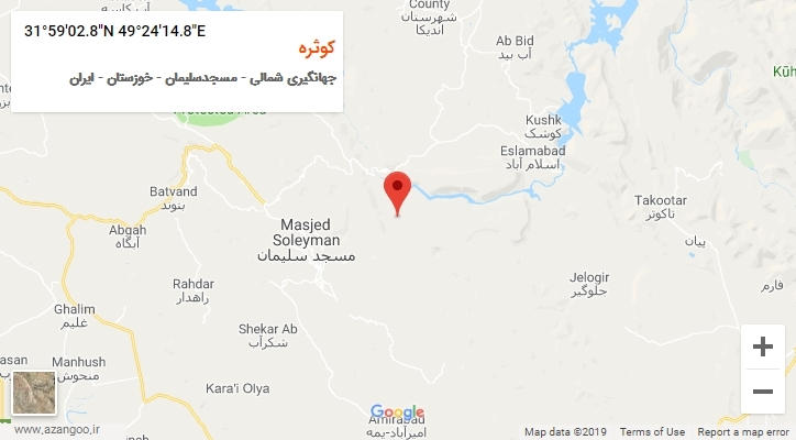 روستای کوثره بر روی نقشه