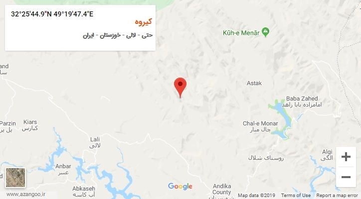 روستای کیروه بر روی نقشه