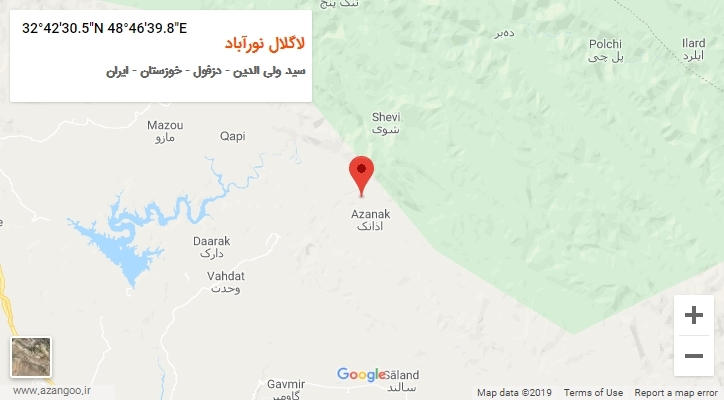 روستای لاگلال نورآباد بر روی نقشه