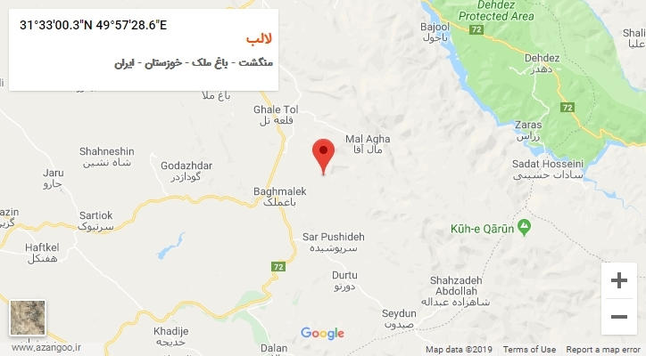 روستای لالب بر روی نقشه