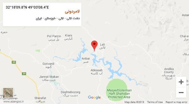 روستای لامردونی بر روی نقشه