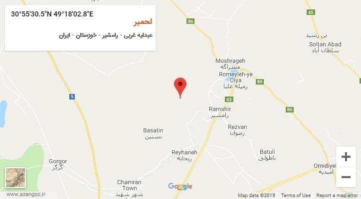روستای لحمیر بر روی نقشه