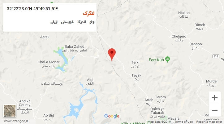 روستای لنگرک بر روی نقشه