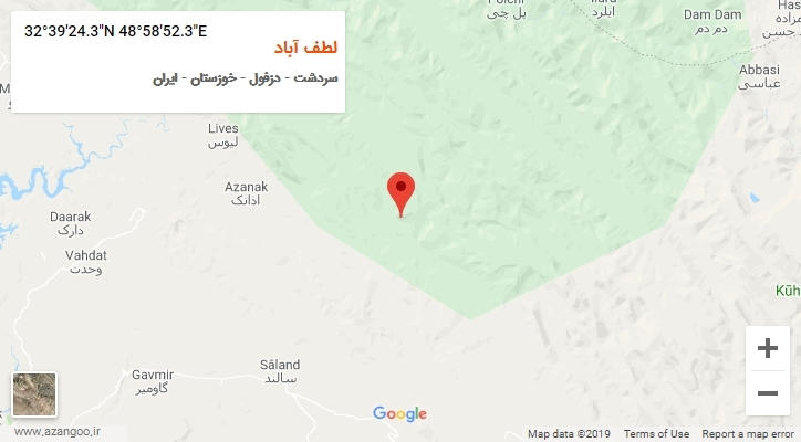 روستای لطف آباد بر روی نقشه
