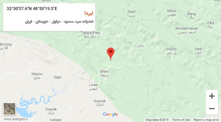 روستای لیردا بر روی نقشه