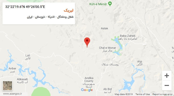 روستای لیریک بر روی نقشه