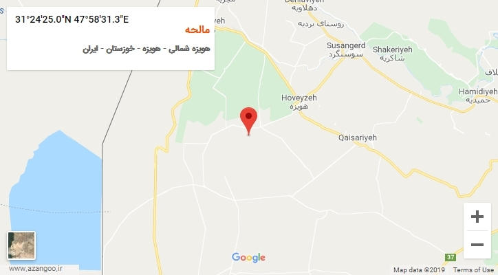 روستای مالحه بر روی نقشه