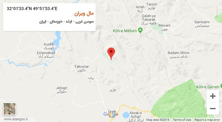 روستای مال ویران بر روی نقشه