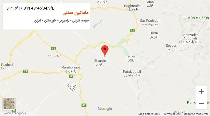 روستای ماماتین سفلی بر روی نقشه