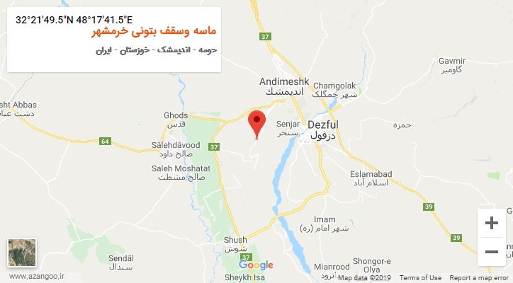 روستای ماسه وسقف بتونی خرمشهر بر روی نقشه