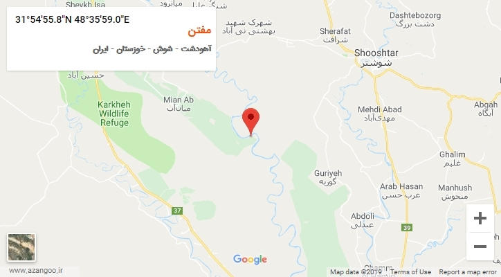 روستای مفتن بر روی نقشه