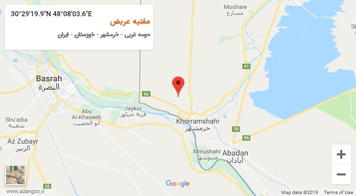 روستای مفتیه عریض بر روی نقشه