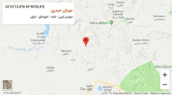 روستای مهرنان حیدری بر روی نقشه