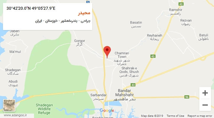 روستای محیدر بر روی نقشه