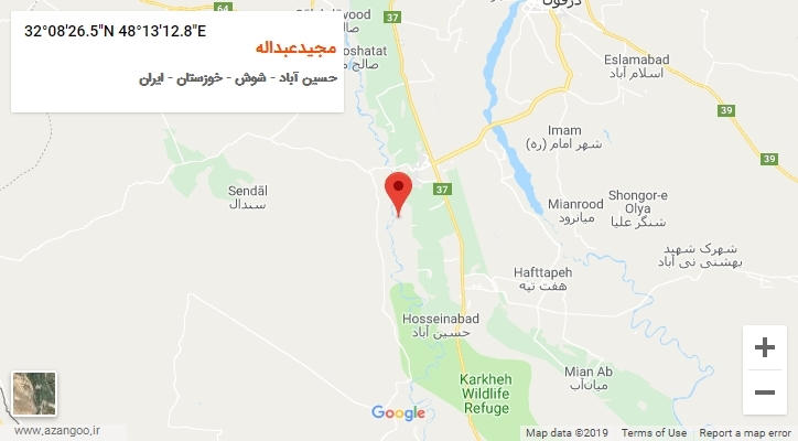 روستای مجیدعبداله بر روی نقشه