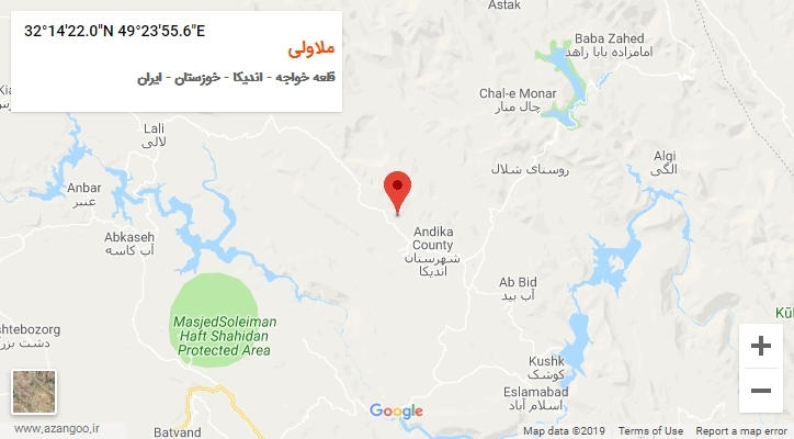 روستای ملاولی بر روی نقشه