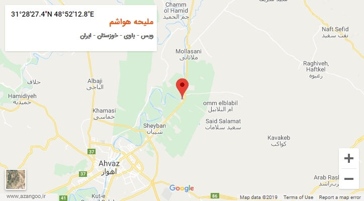 روستای ملیحه هواشم بر روی نقشه