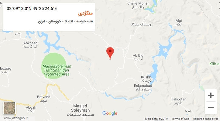 روستای منگژدی بر روی نقشه