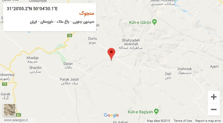 روستای منجوک بر روی نقشه