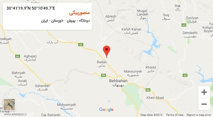 روستای منصوربیگی بر روی نقشه