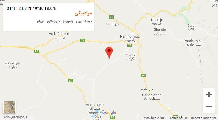 روستای مرادبیگی بر روی نقشه