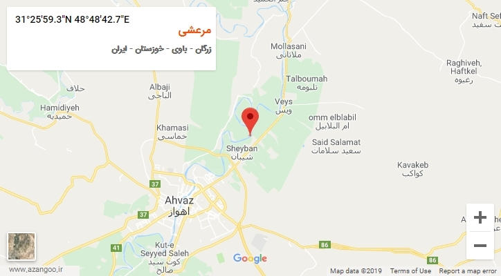 روستای مرعشی بر روی نقشه