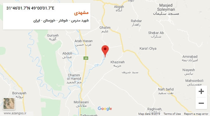 روستای مشهدی بر روی نقشه