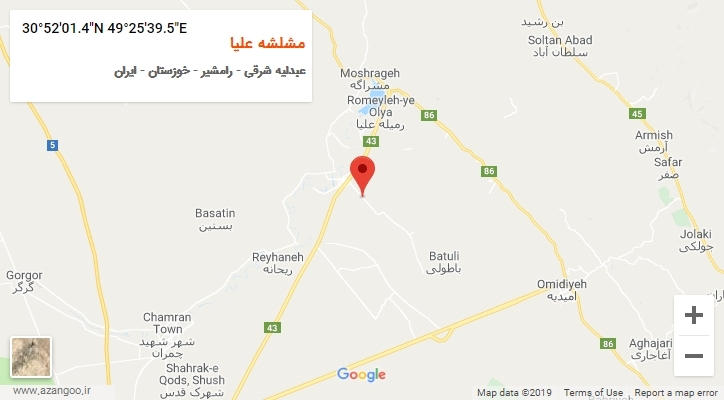روستای مشلشه علیا بر روی نقشه