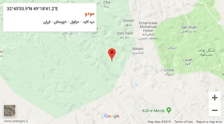 روستای مودو بر روی نقشه