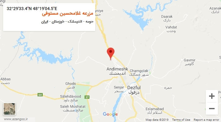 روستای مزرعه غلامحسین مستوفی بر روی نقشه