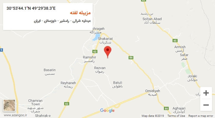 روستای مزیبله لفته بر روی نقشه
