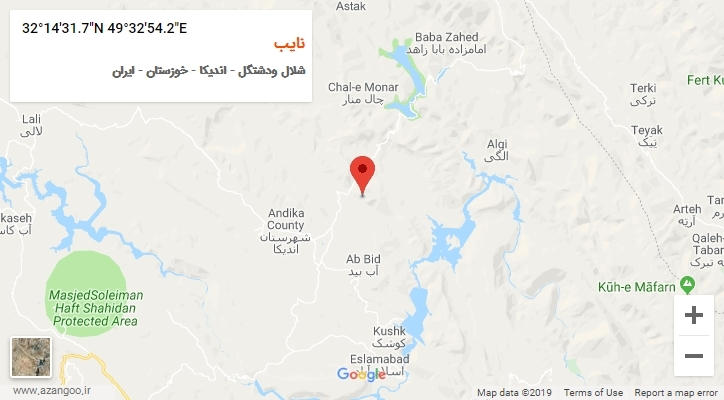 روستای نایب بر روی نقشه