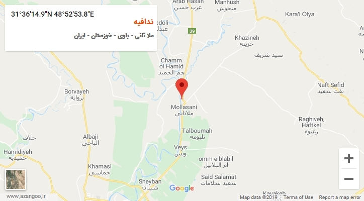 روستای ندافیه بر روی نقشه