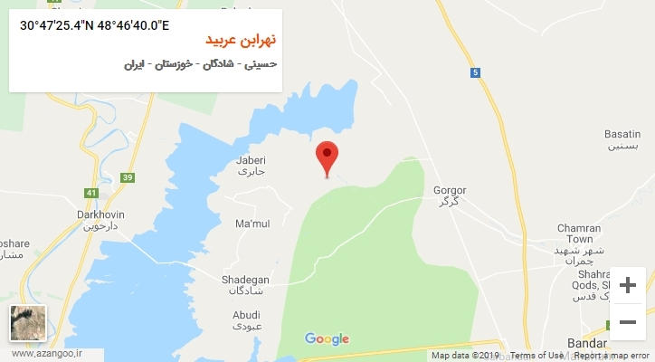 روستای نهرابن عربید بر روی نقشه