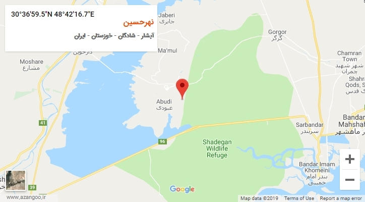 روستای نهرحسین بر روی نقشه
