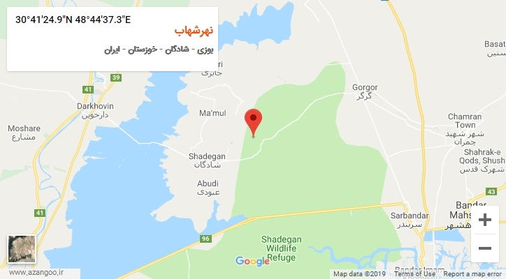 روستای نهرشهاب بر روی نقشه