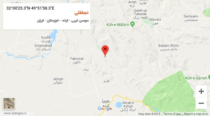 روستای نجفقلی بر روی نقشه