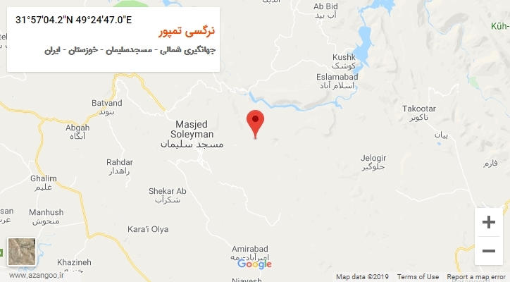 روستای نرگسی تمپور بر روی نقشه