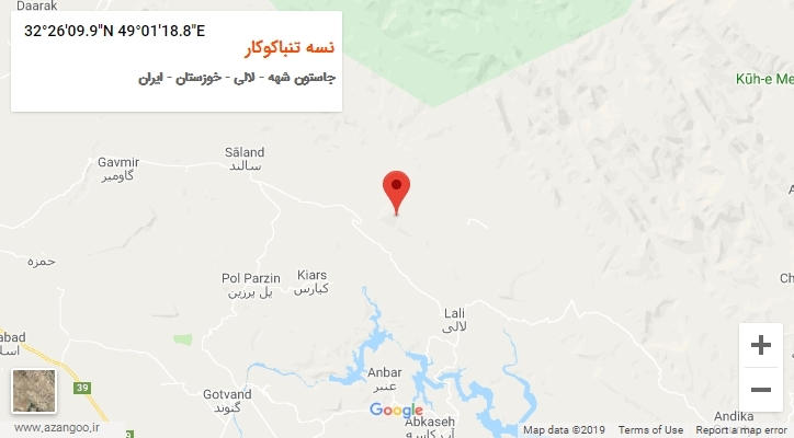 روستای نسه تنباکوکار بر روی نقشه