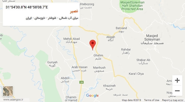 روستای نصیر بر روی نقشه