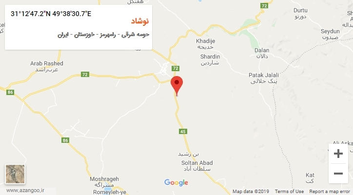 روستای نوشاد بر روی نقشه