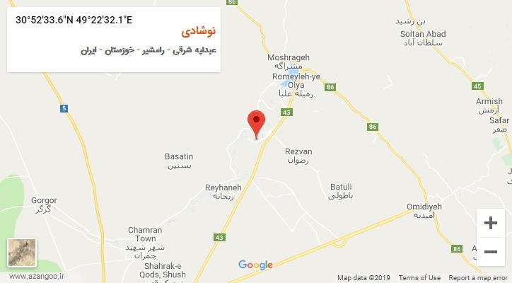 روستای نوشادی بر روی نقشه