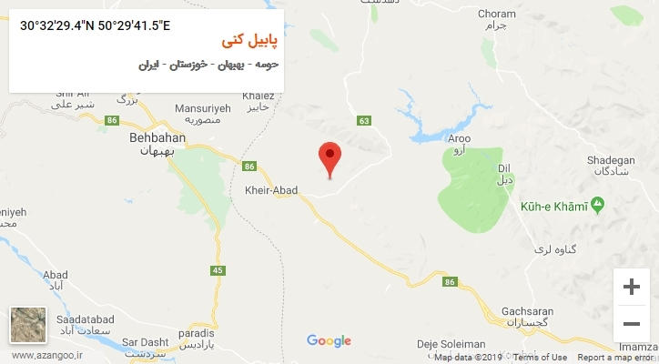 روستای پابیل کنی بر روی نقشه