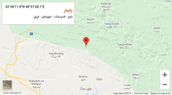 روستای پاچنار بر روی نقشه