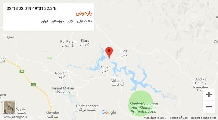 روستای پارحوض بر روی نقشه