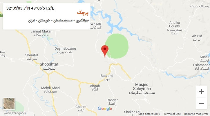 روستای پرچک بر روی نقشه