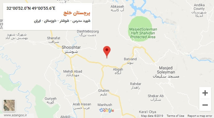 روستای پرچستان خلج بر روی نقشه